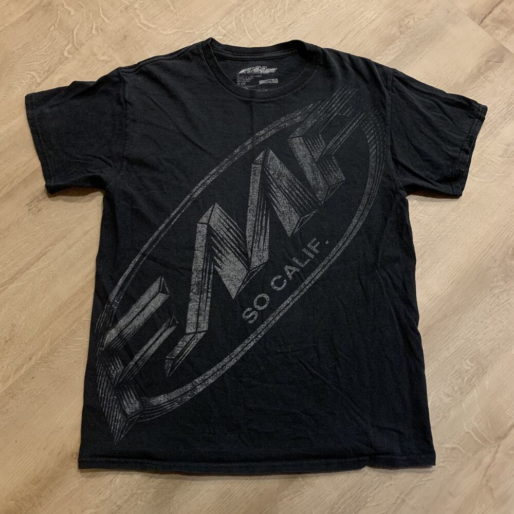 FMF So Calif Racing T-Shirt Mens Medium M Y2K Classic Big Graphic Tee Black Moto